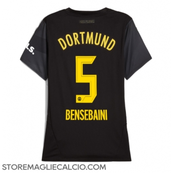 Borussia Dortmund Ramy Bensebaini #5 Maglia Gara Trasferta Repliche 2024-25 Donna Maniche Corte